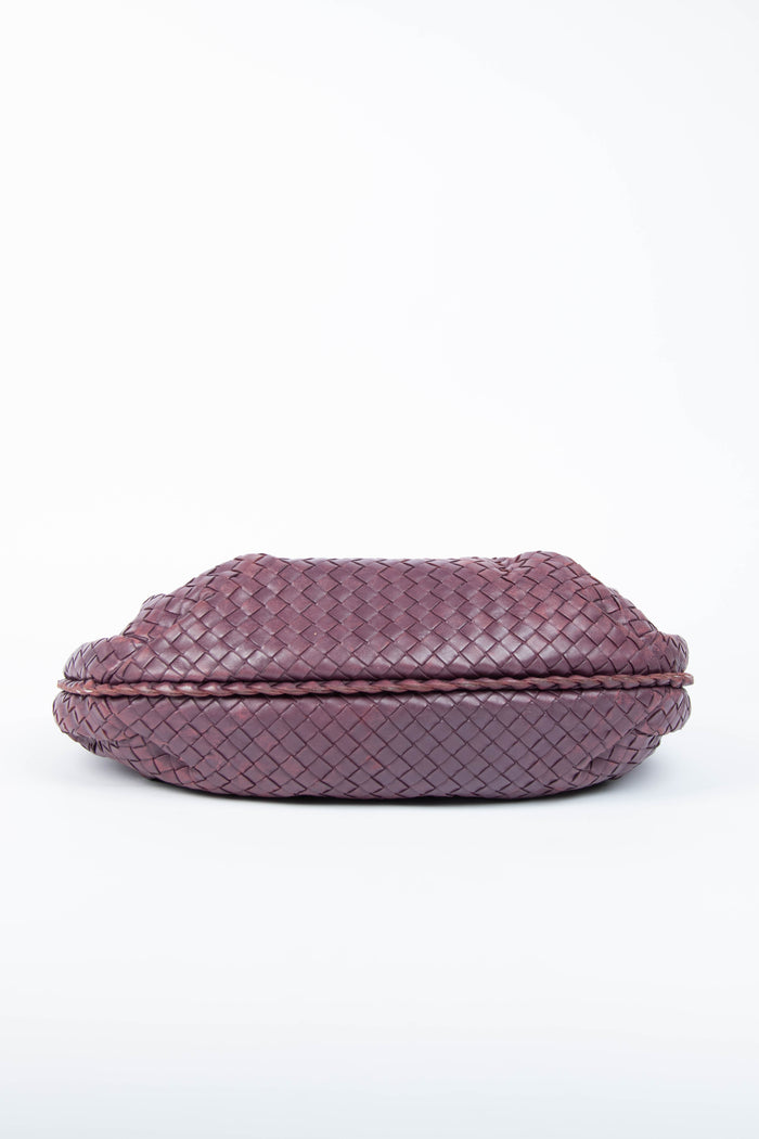 Vintage Bottega Veneta Deep Purple Intrecciato Pleated Shoulder Bag