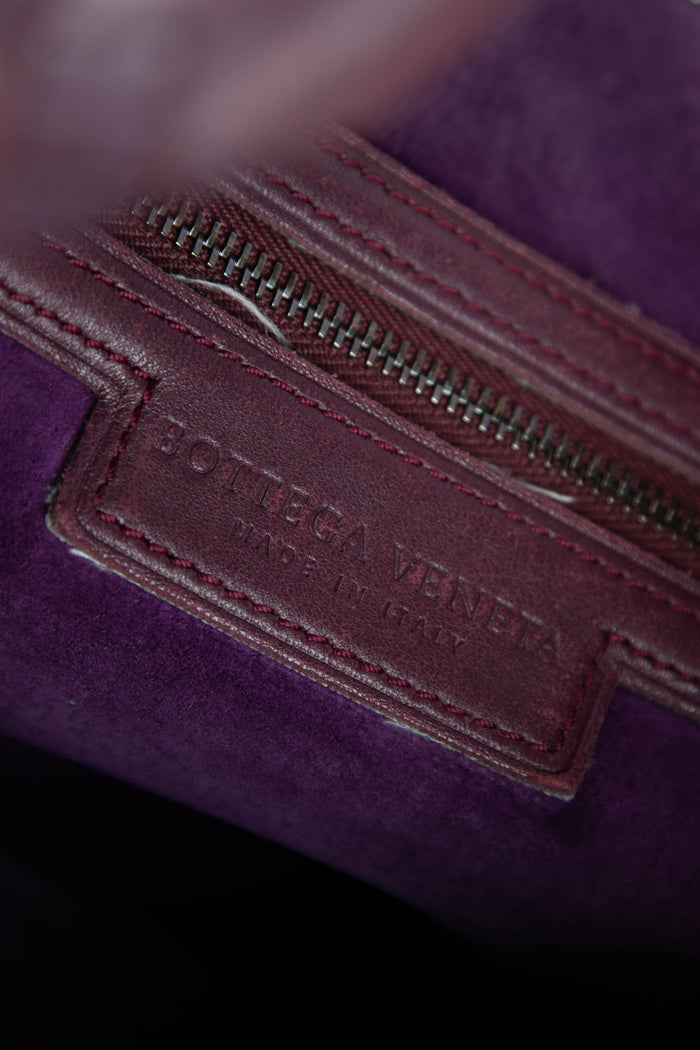 Vintage Bottega Veneta Deep Purple Intrecciato Pleated Shoulder Bag