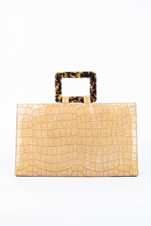Vintage Yves Saint Laurent Croc Embossed Top Handle Bag