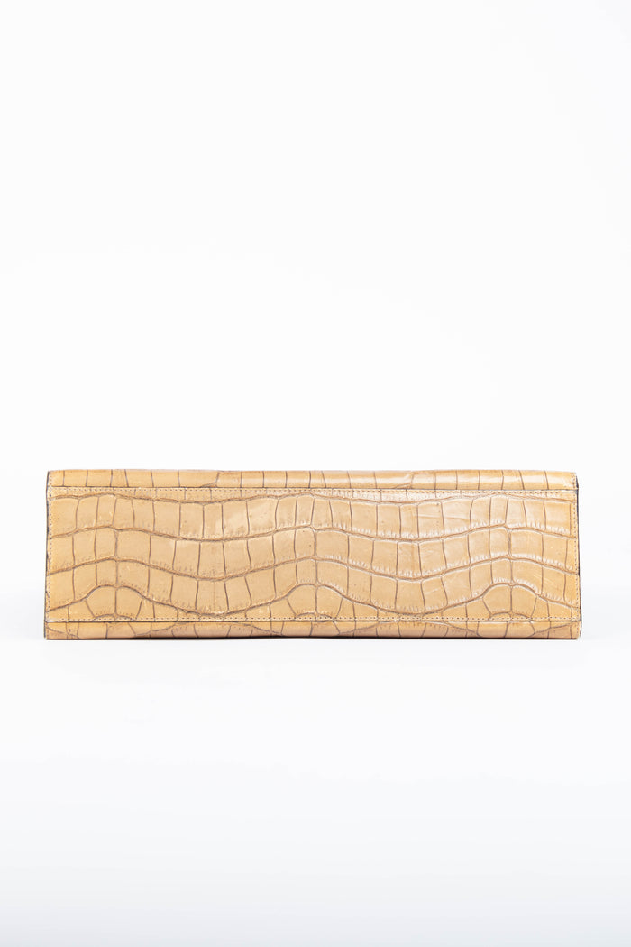 Vintage Yves Saint Laurent Croc Embossed Top Handle Bag