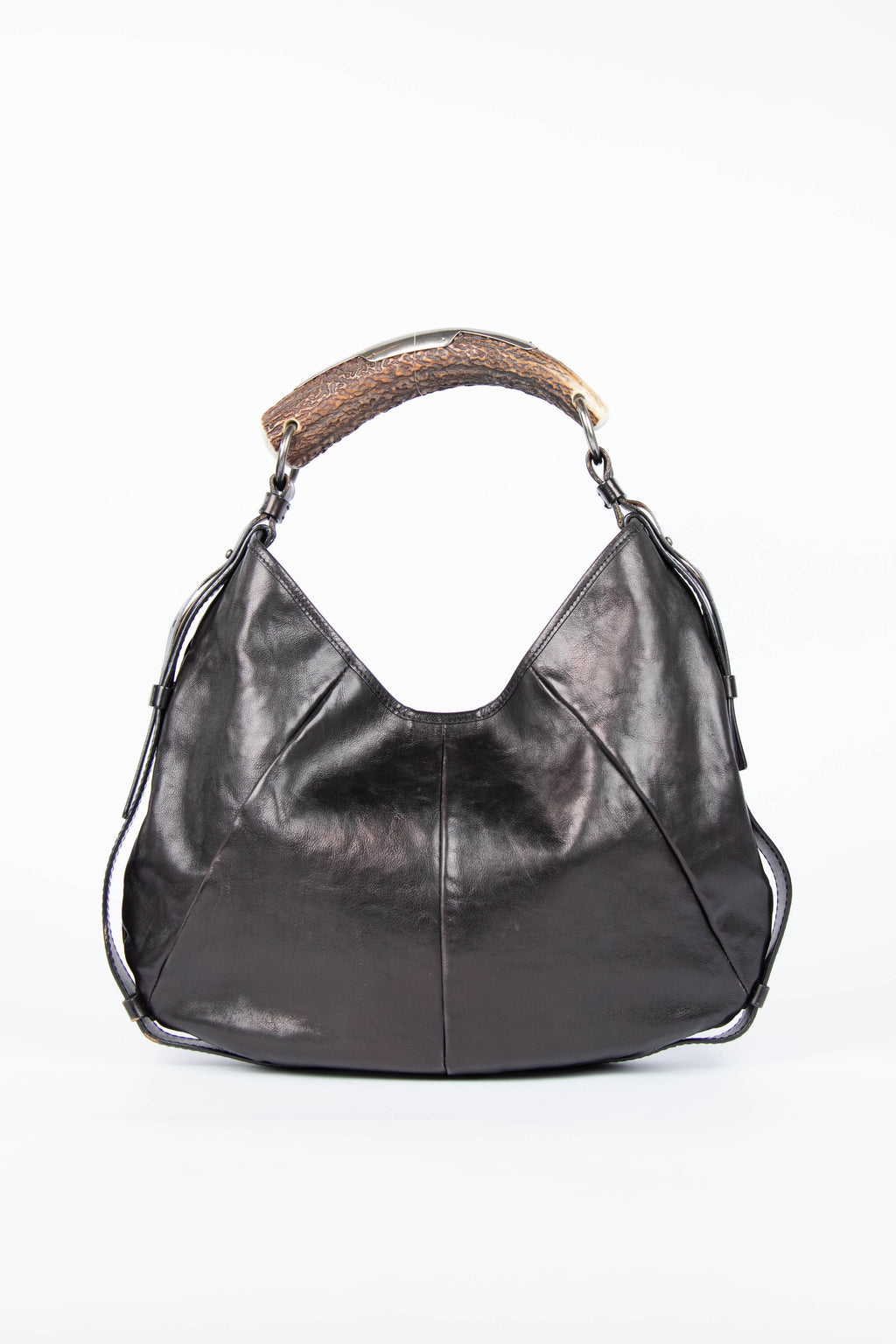 Vintage Yves Saint Laurent Pearlescent Brown Leather Mombasa Shoulder Bag