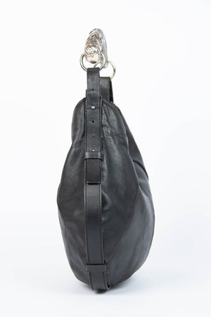 Vintage Yves Saint Laurent Black Leather Mombasa Shoulder Bag