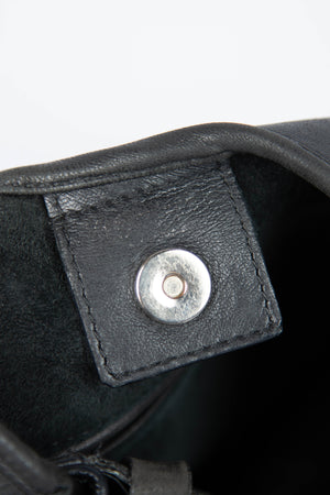 Vintage Yves Saint Laurent Black Leather Mombasa Shoulder Bag