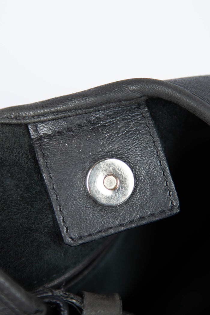 Vintage Yves Saint Laurent Black Leather Mombasa Shoulder Bag