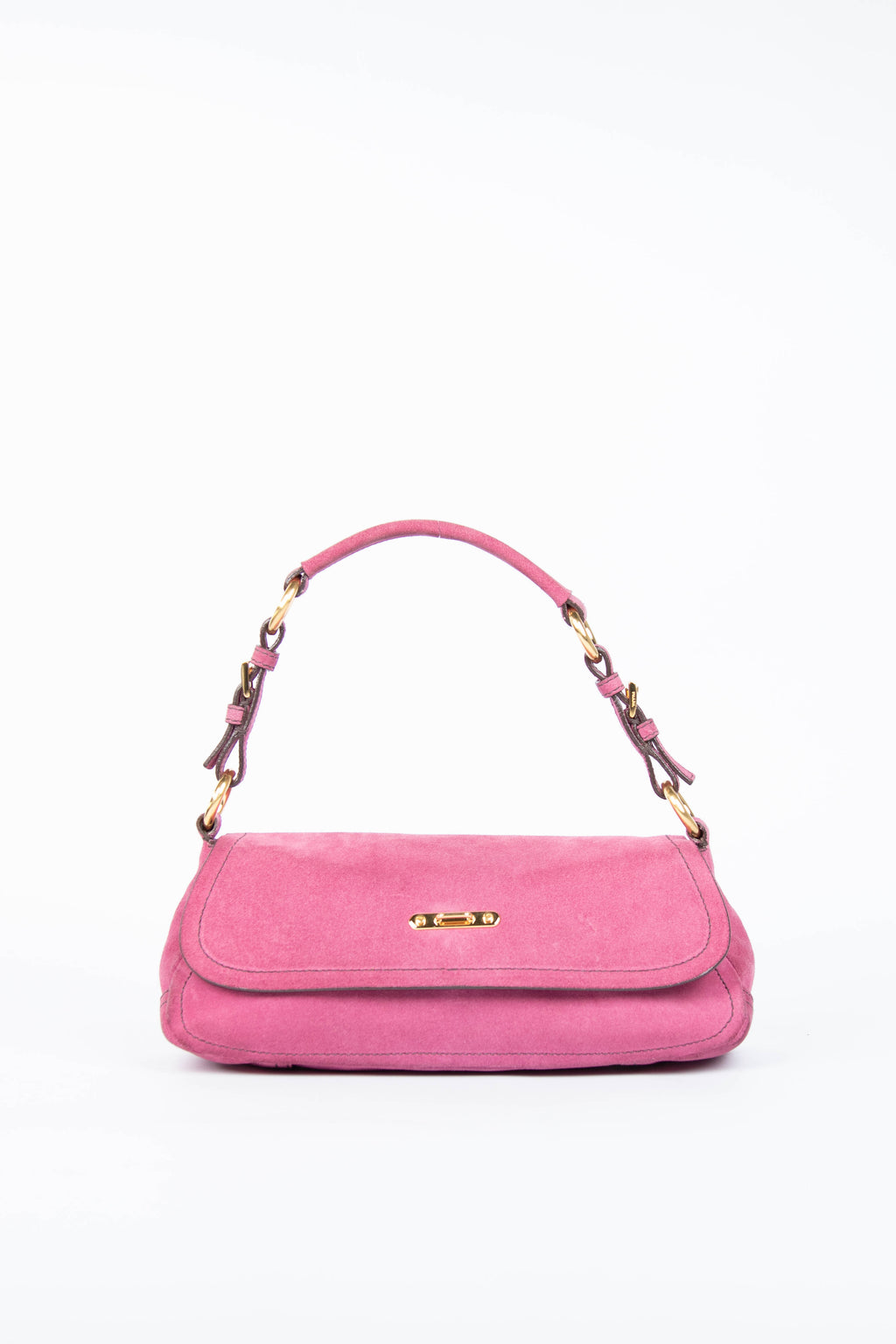 Vintage Prada Pink Suede Shoulder Bag