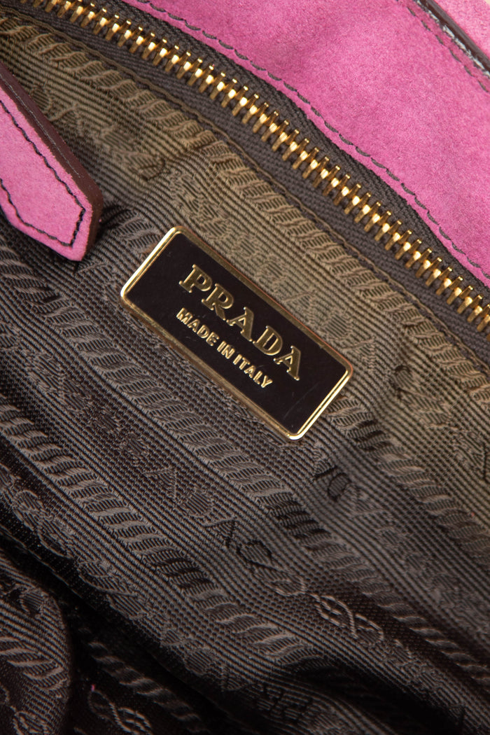 Vintage Prada Pink Suede Shoulder Bag