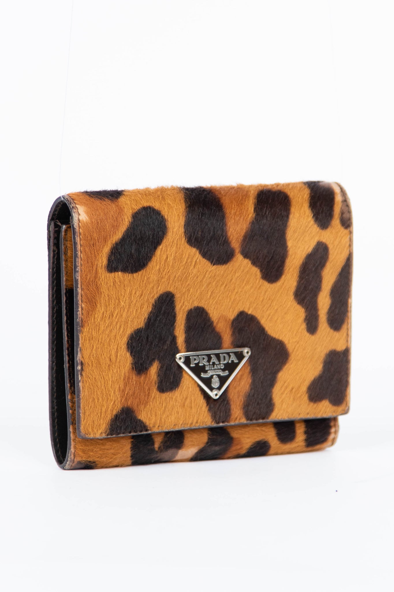 2000s Prada Leopard Pony Hair Wallet
