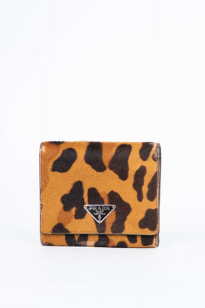 2000s Prada Leopard Pony Hair Wallet