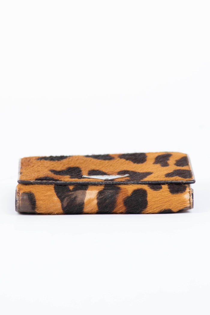 2000s Prada Leopard Pony Hair Wallet