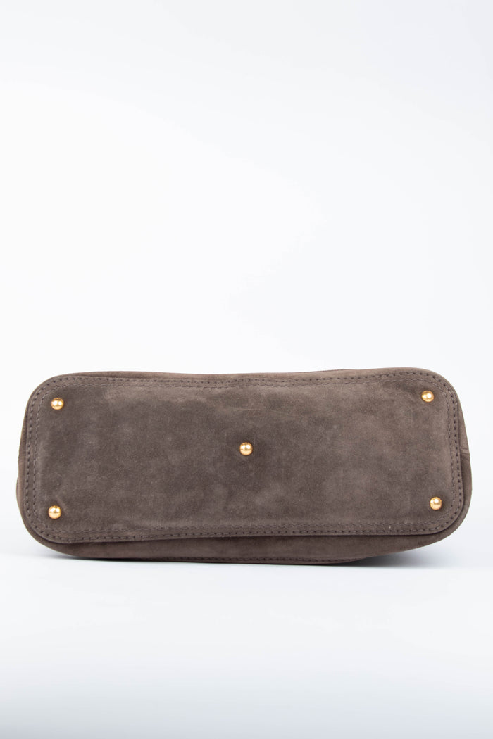 2000s Prada Brown Suede Boston Bag