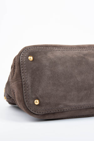 2000s Prada Brown Suede Boston Bag