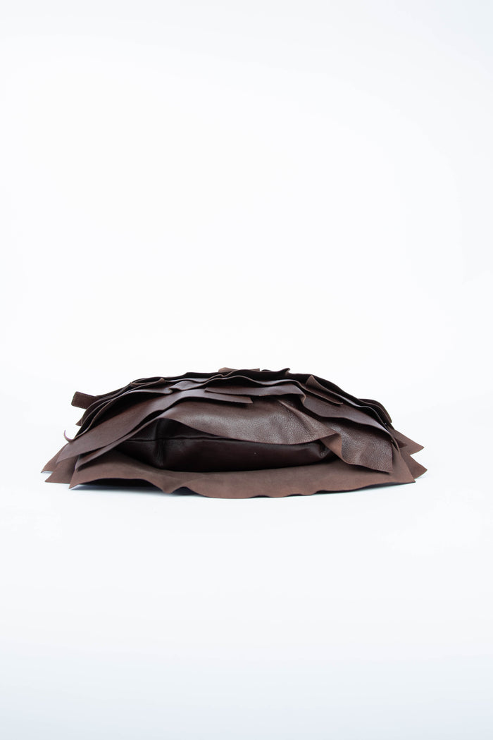 Vintage Yves Saint Laurent Brown Leather Layered Mombasa Shoulder Bag
