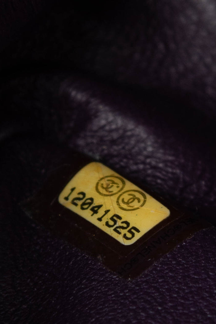 2000s Chanel Purple Lambskin Double Flap Shoulder Bag SHW