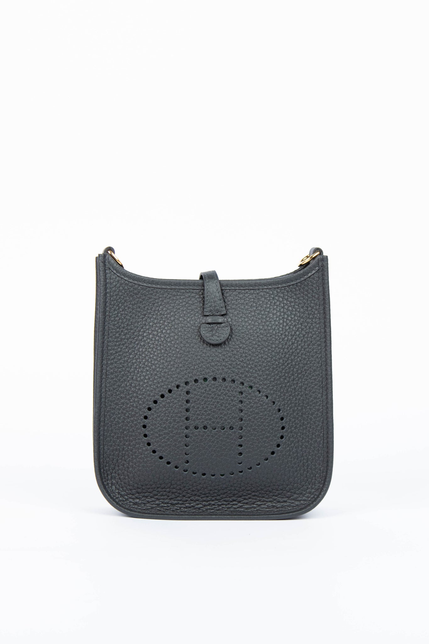 2025 Hermès Black Clemence Leather Mini Evelyne with GHW