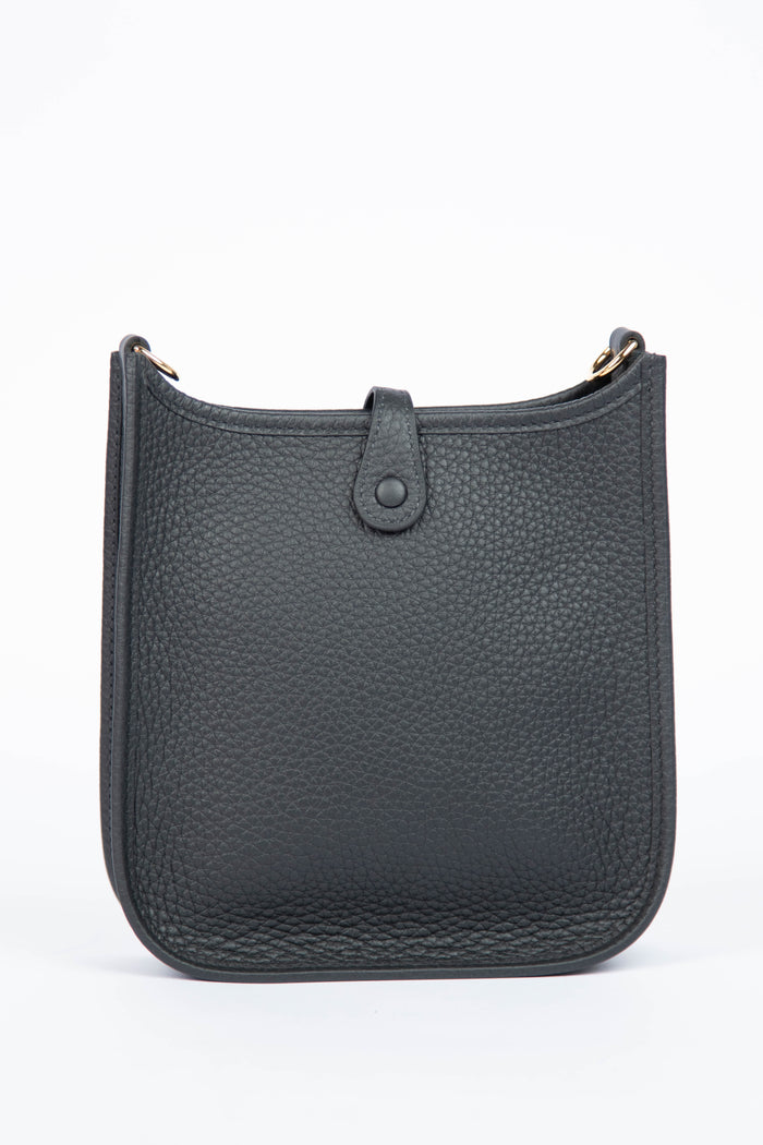 2025 Hermès Black Clemence Leather Mini Evelyne with GHW