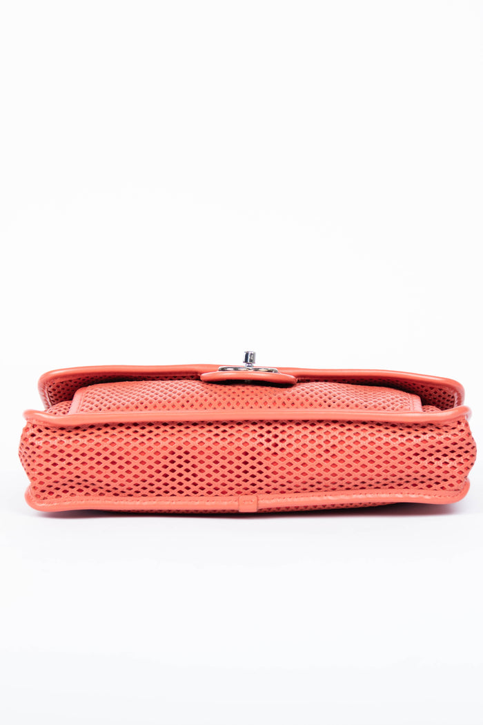 2010s Chanel Red Up in the Air Perforated Shoulder Bag