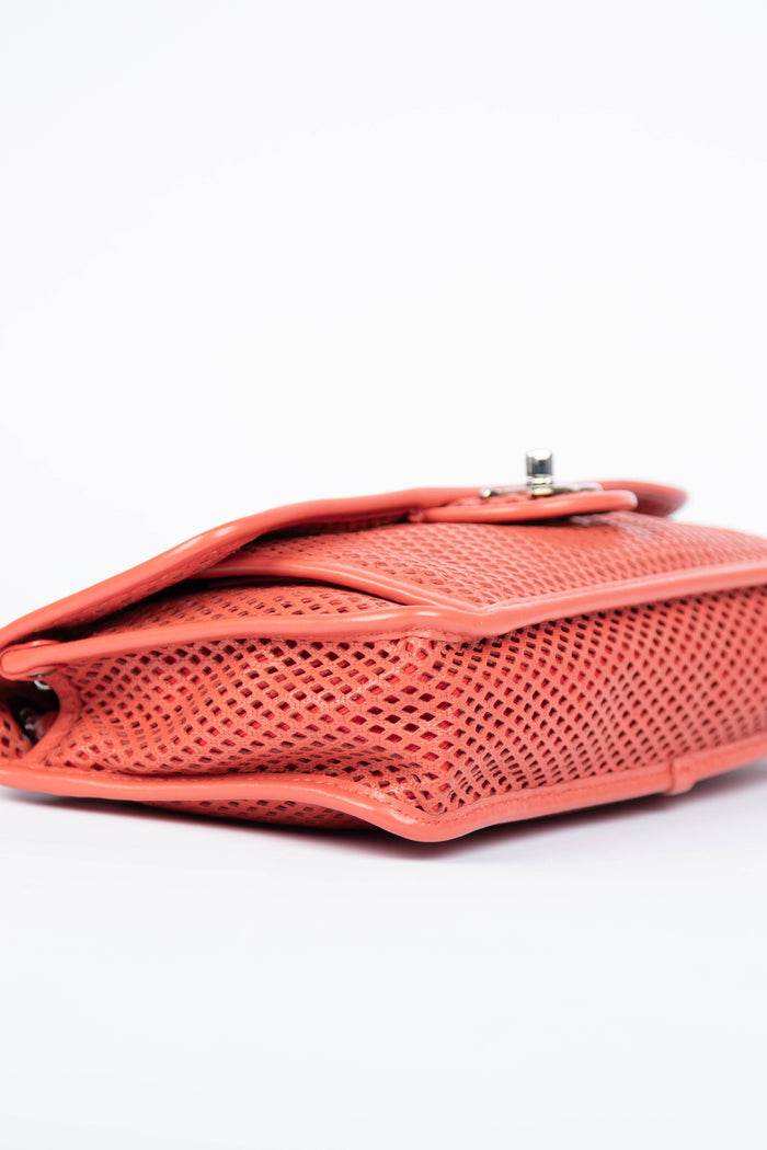 2010s Chanel Red Up in the Air Perforated Shoulder Bag