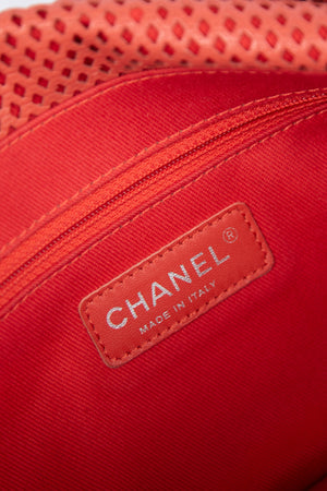 2010s Chanel Red Up in the Air Perforated Shoulder Bag