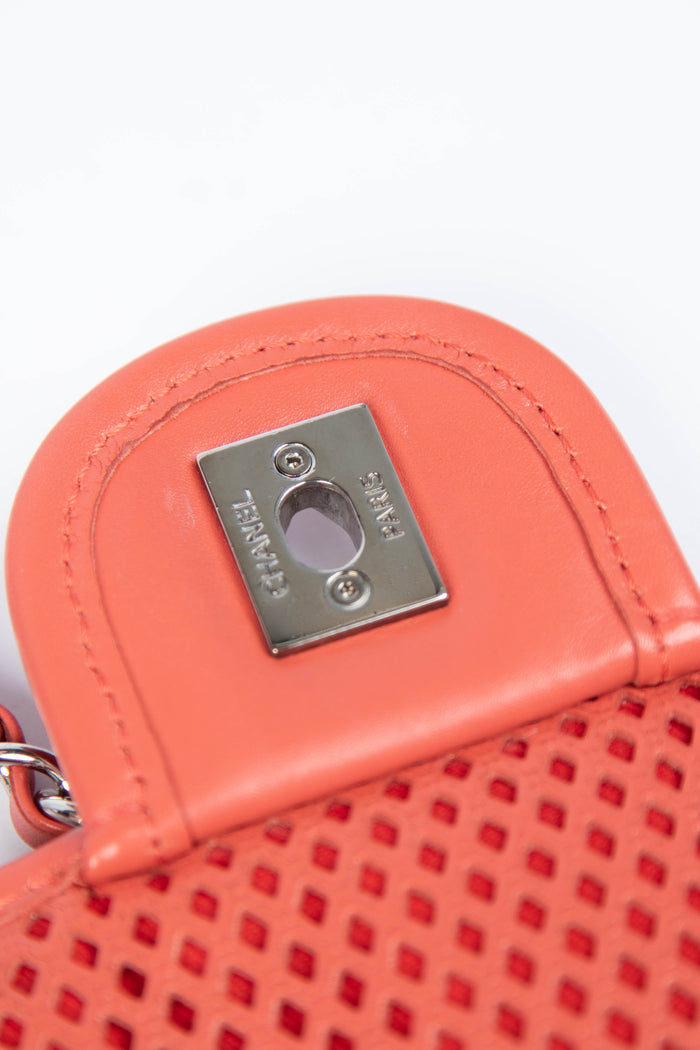 2010s Chanel Red Up in the Air Perforated Shoulder Bag