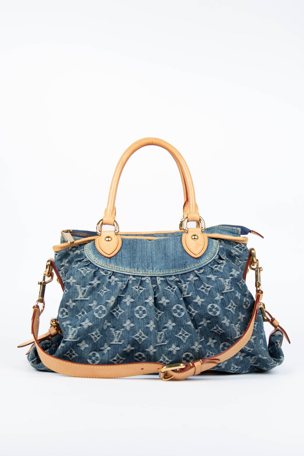 Vintage Louis Vuitton Neo Cabby Blue Denim Tote Bag