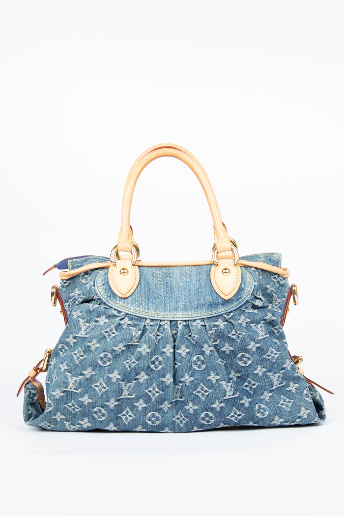 Vintage Louis Vuitton Neo Cabby Blue Denim Tote Bag