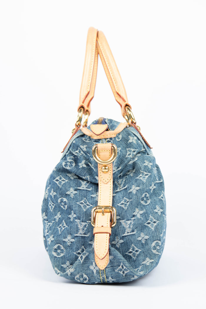 Vintage Louis Vuitton Neo Cabby Blue Denim Tote Bag