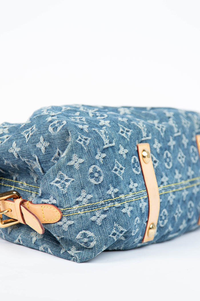 Vintage Louis Vuitton Neo Cabby Blue Denim Tote Bag