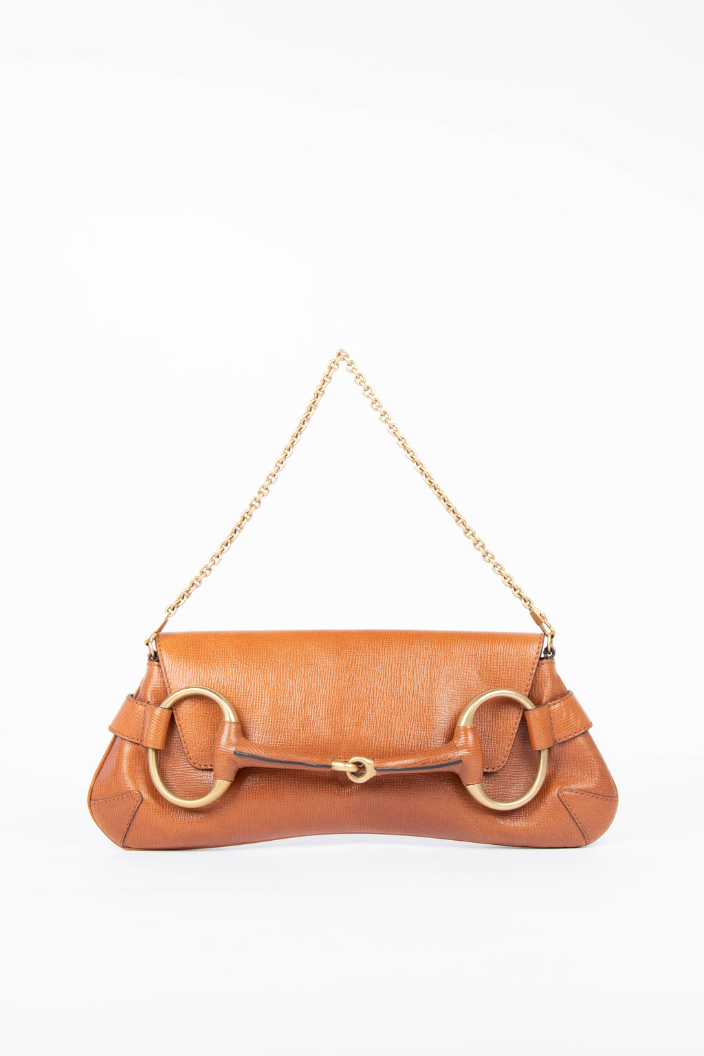 RARE Vintage Gucci Tan Grained Leather Horsebit Shoulder Bag