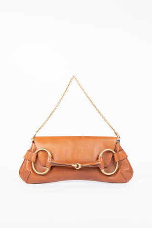 RARE Vintage Gucci Tan Grained Leather Horsebit Shoulder Bag