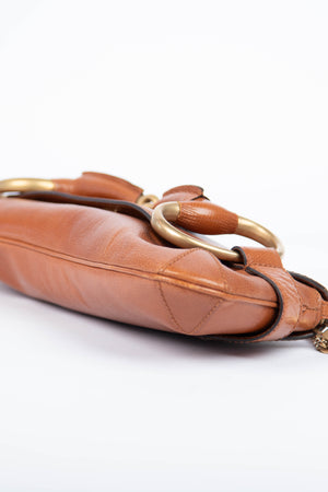 RARE Vintage Gucci Tan Grained Leather Horsebit Shoulder Bag