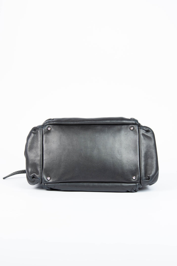 Vintage Chanel Black Leather Shoulder Bag