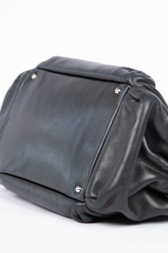 Vintage Chanel Black Leather Shoulder Bag