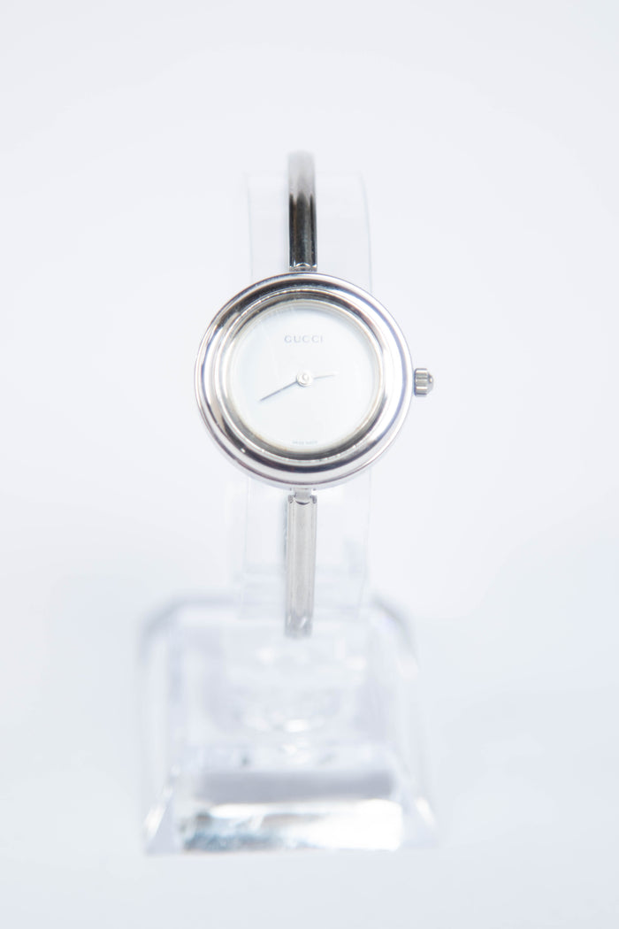 Vintage Silver Gucci Bezel Watch