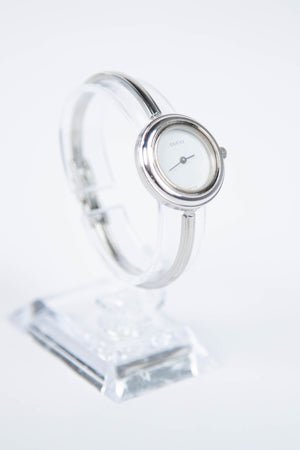 Vintage Silver Gucci Bezel Watch