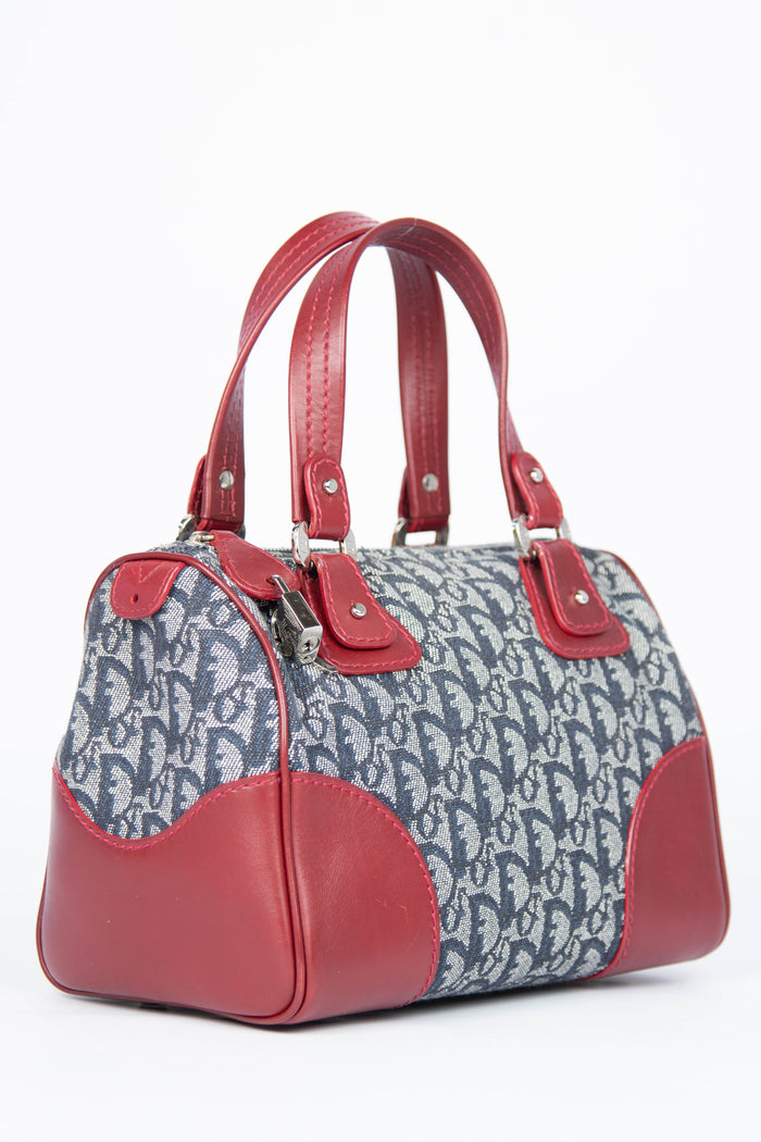 2000s Christian Dior Navy Boston Bag