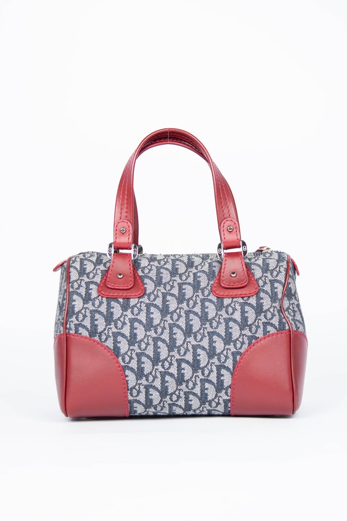 2000s Christian Dior Navy Boston Bag