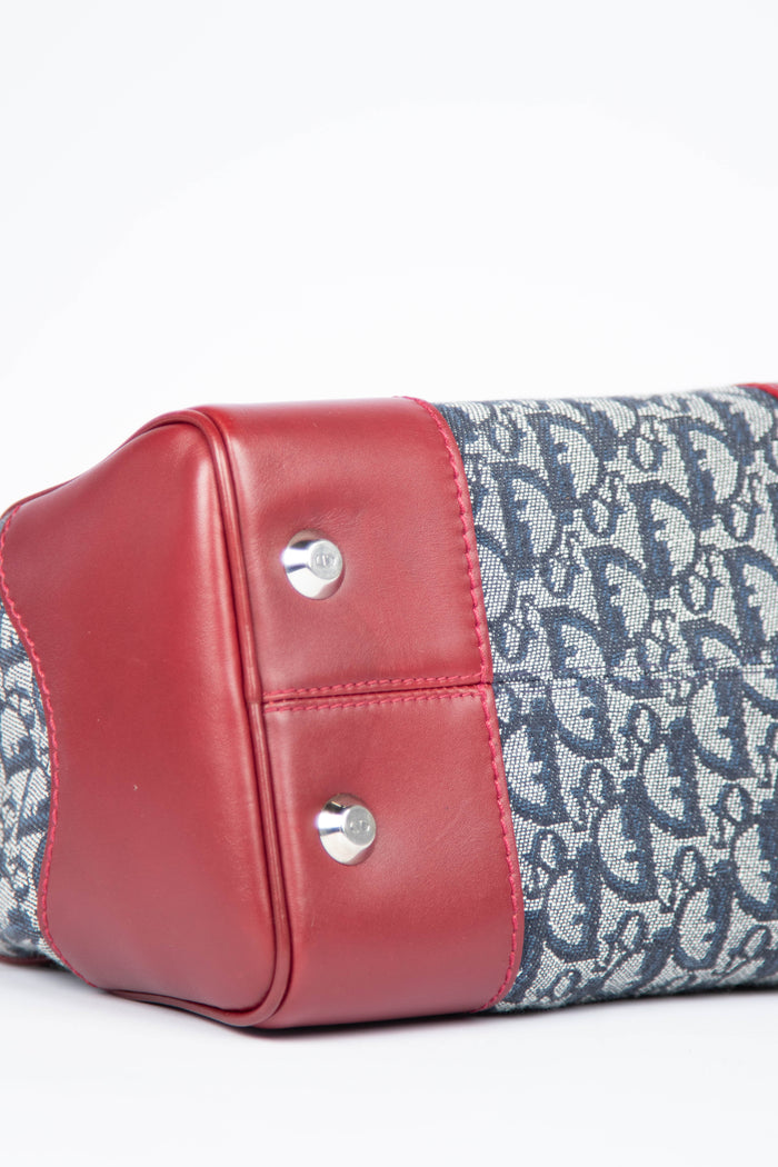 2000s Christian Dior Navy Boston Bag