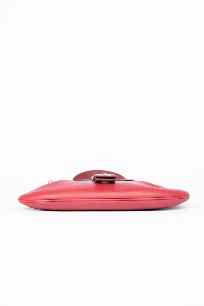 2000s Christian Dior Red Leather Shoulder Bag
