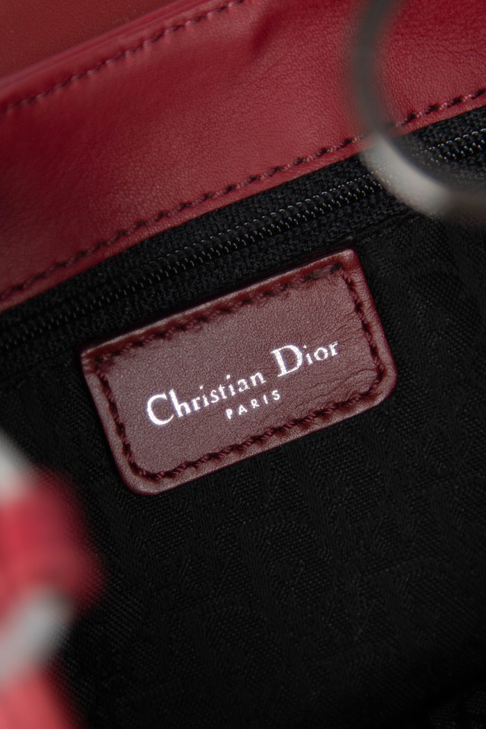2000s Christian Dior Red Leather Shoulder Bag