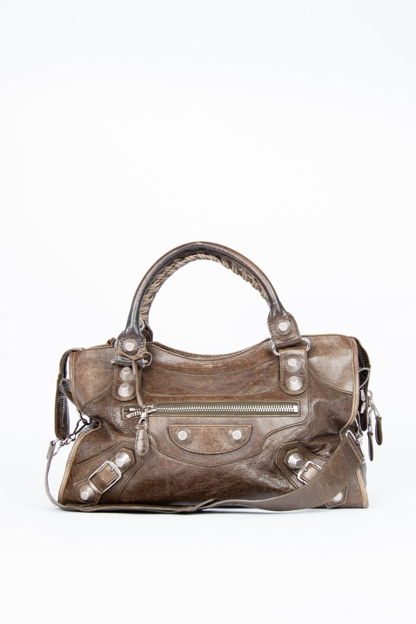 2000s Balenciaga Brown Leather City Giant Bag SHW