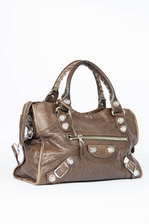 2000s Balenciaga Brown Leather City Giant Bag SHW