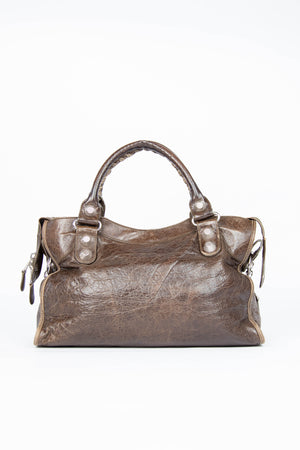 2000s Balenciaga Brown Leather City Giant Bag SHW
