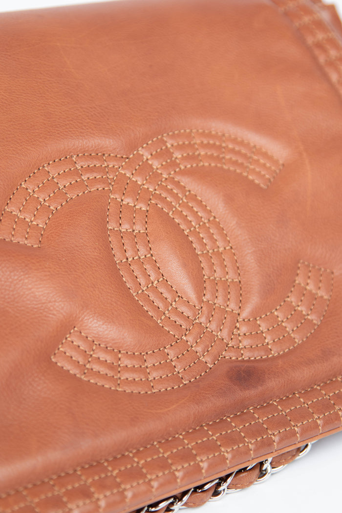2012 Chanel Brown Calfskin Bengal Shoulder Bag