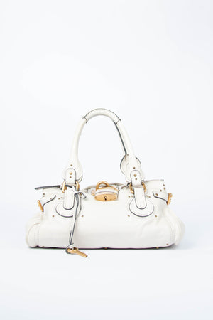2000s Chloe Cream Leather Paddington Shoulder Bag