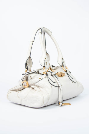 2000s Chloe Cream Leather Paddington Shoulder Bag