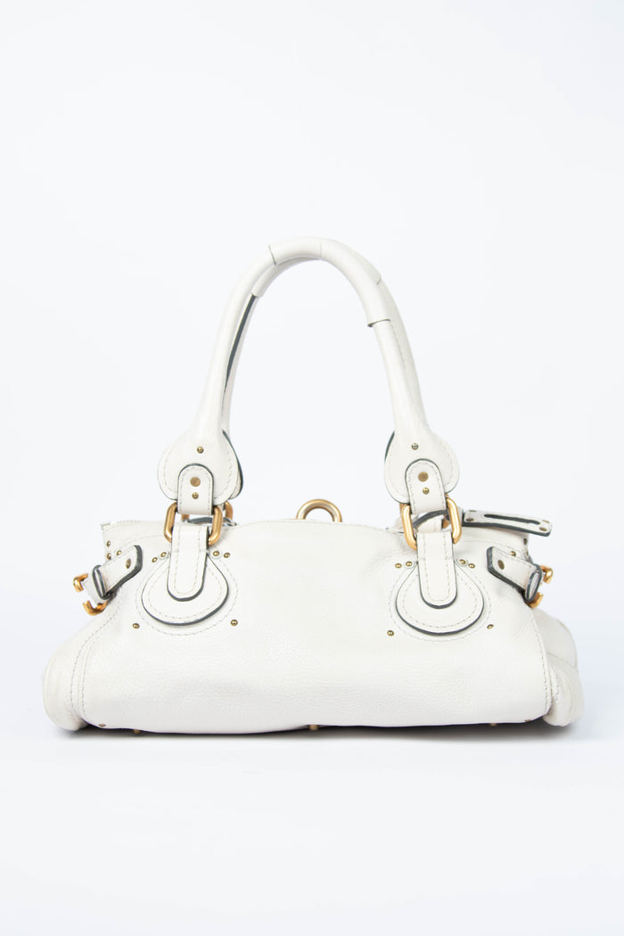 2000s Chloe Cream Leather Paddington Shoulder Bag