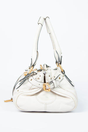 2000s Chloe Cream Leather Paddington Shoulder Bag