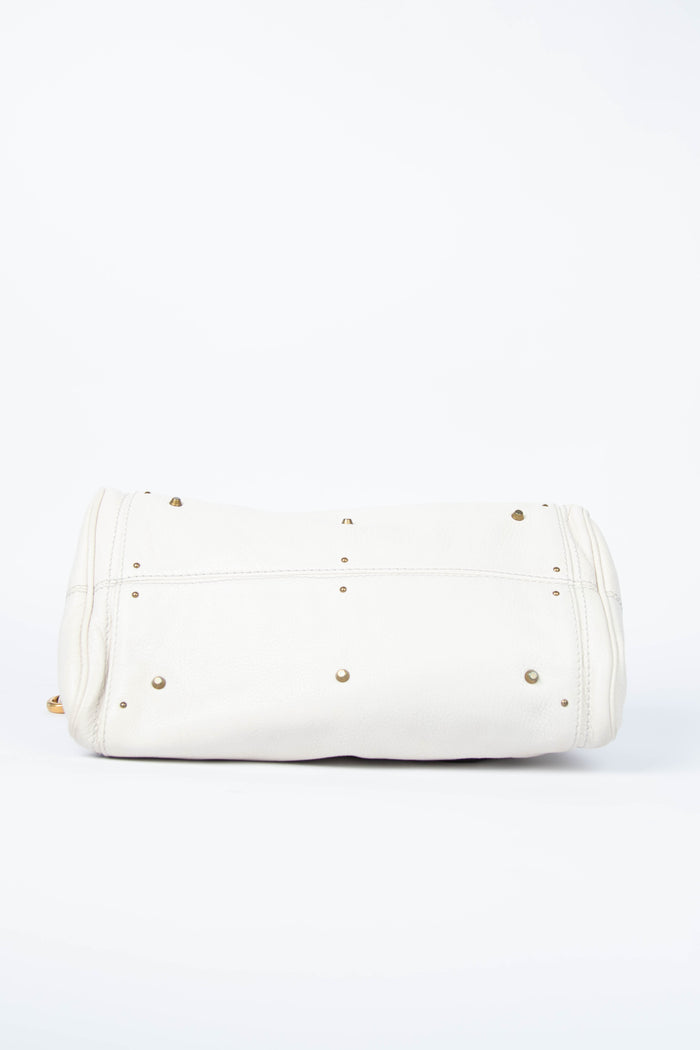 2000s Chloe Cream Leather Paddington Shoulder Bag