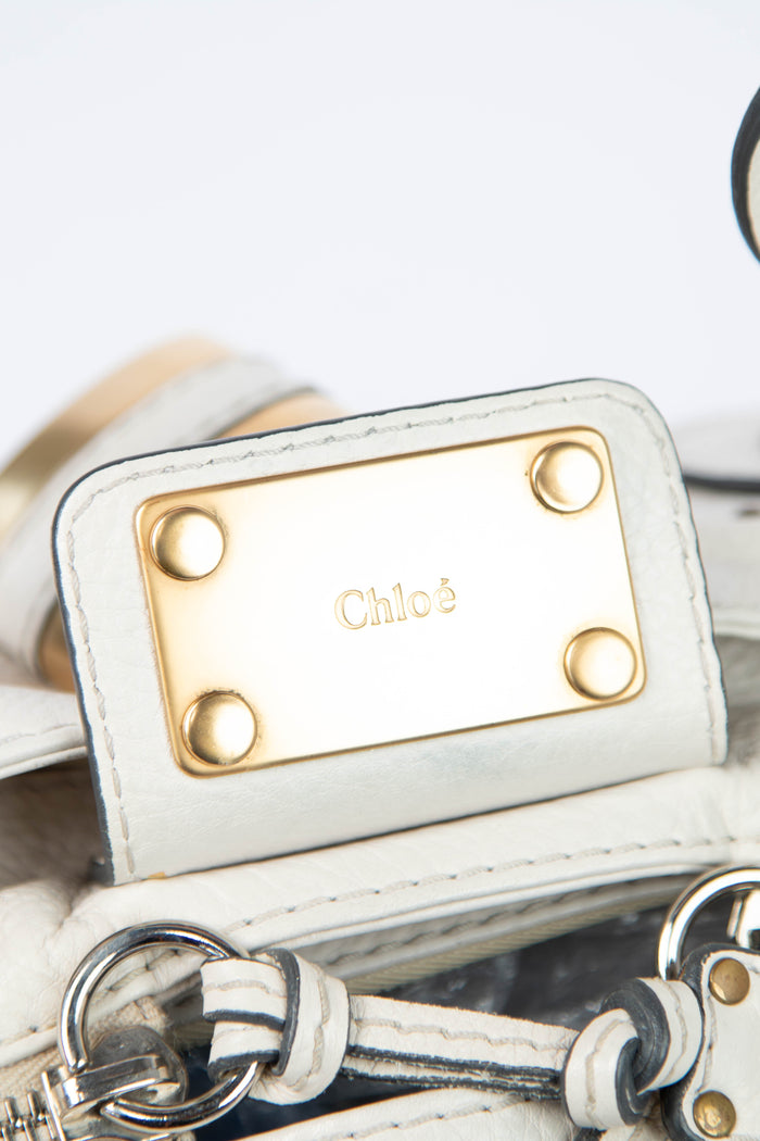 2000s Chloe Cream Leather Paddington Shoulder Bag