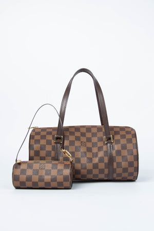 2000s Louis Vuitton Damier Ebene Papillon 30cm Shoulder Bag